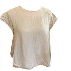 Beautiful SANS Tan Beige Blouse Size Small